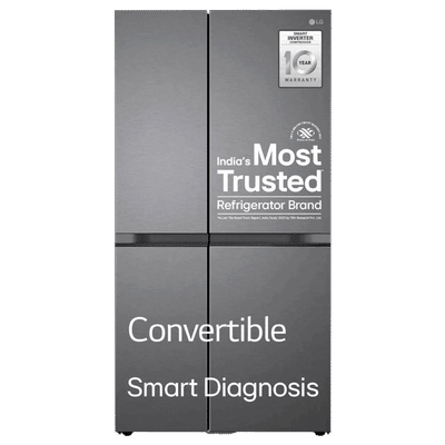 LG 650 Litres 3 Star Frost Free Side by Side Refrigerator with Auto Smart Connect (GL-B257JDS3, Dazzle Steel)