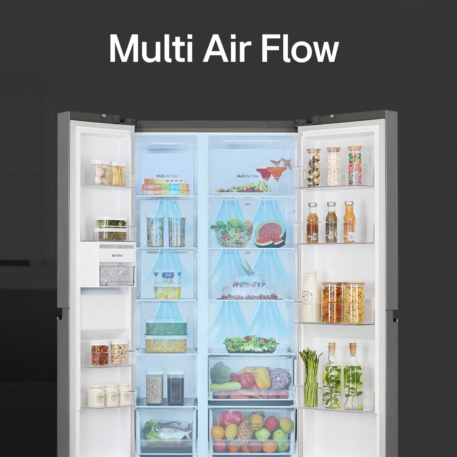 LG 650 Litres 3 Star Frost Free Side by Side Refrigerator with Auto Smart Connect (GL-B257JDS3, Dazzle Steel) LG 650 Litres 3 Star Frost Free Side by Side Refrigerator with Auto Smart Connect (GL-B257JDS3, Dazzle Steel)_20