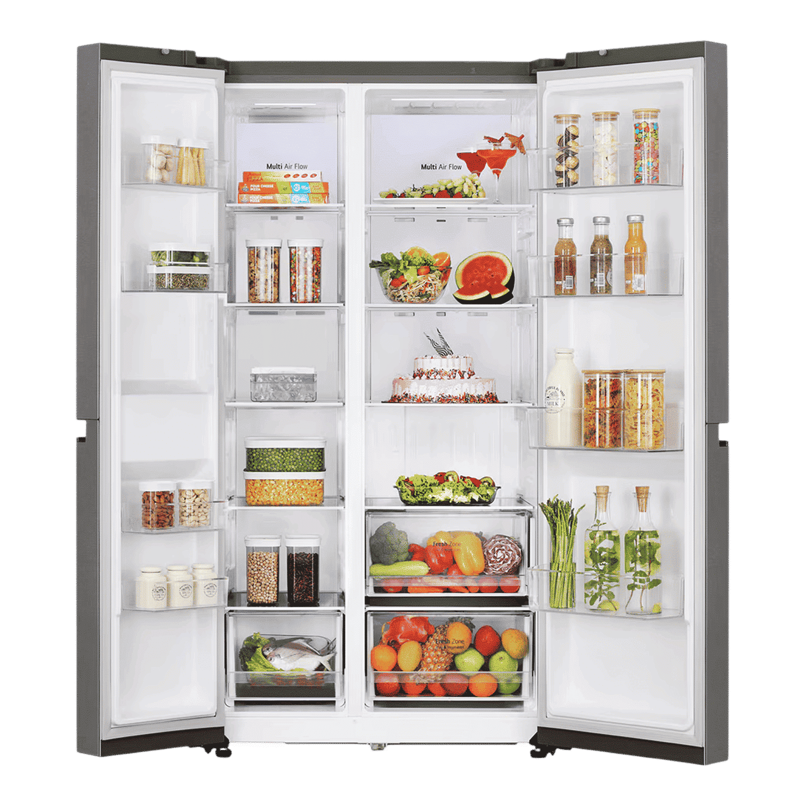 LG 650 Litres 3 Star Frost Free Side by Side Refrigerator with Auto Smart Connect (GL-B257JDS3, Dazzle Steel) LG 650 Litres 3 Star Frost Free Side by Side Refrigerator with Auto Smart Connect (GL-B257JDS3, Dazzle Steel)_5