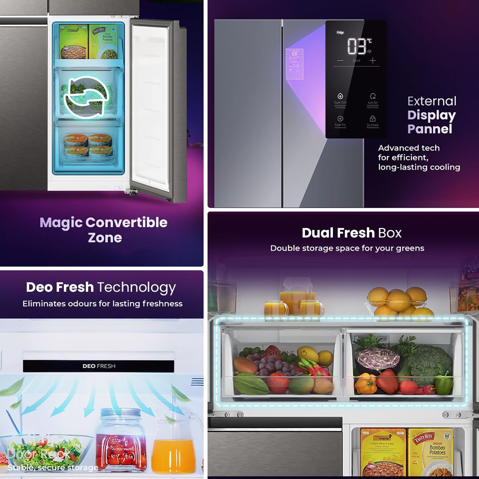 Haier 520 Litres 3 Star Frost Free French Door Convertible Refrigerator with Deo Fresh Technology (HRB-600IS, Inox Steel) Haier 520 Litres 3 Star Frost Free French Door Convertible Refrigerator with Deo Fresh Technology (HRB-600IS, Inox Steel)_17
