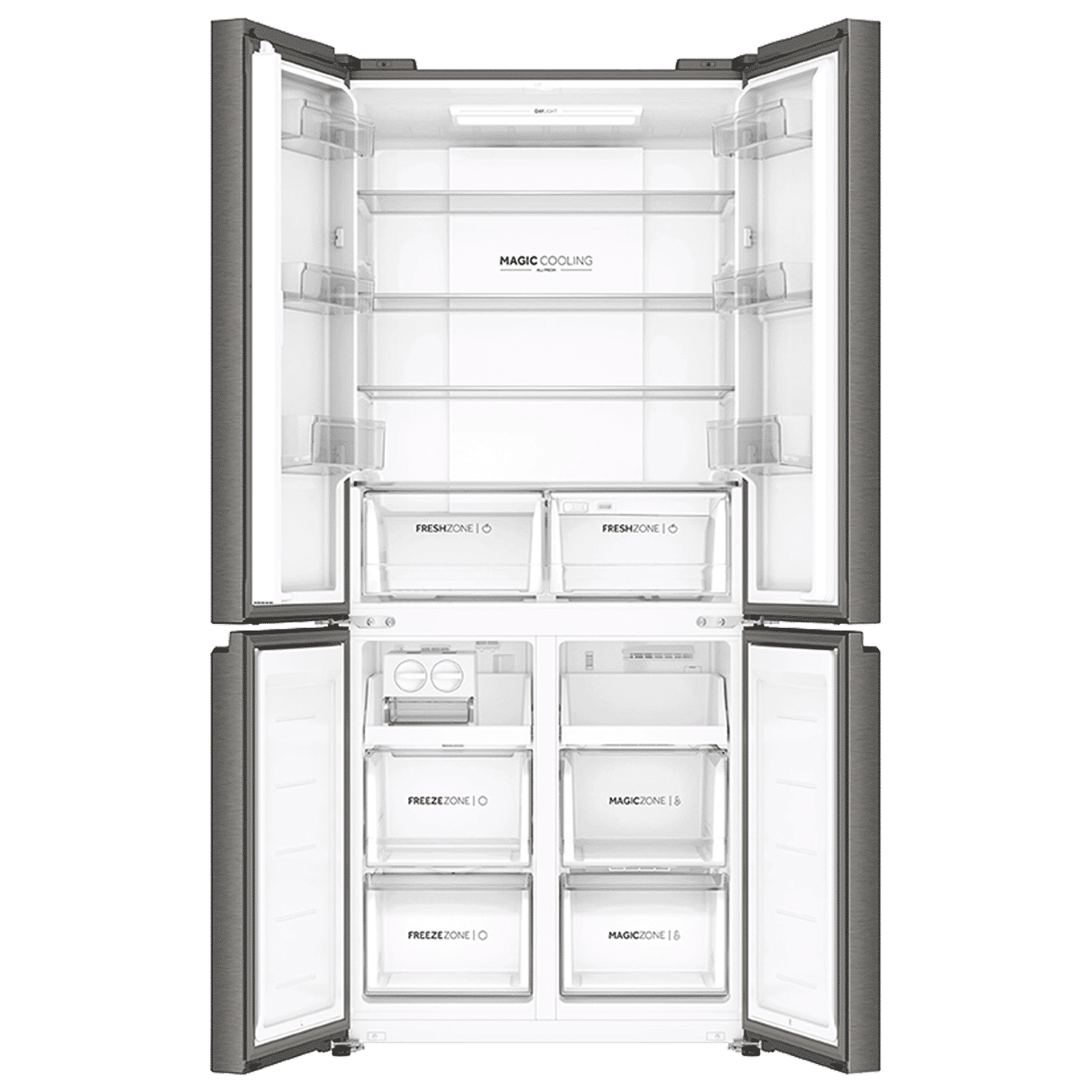 Haier Lumiere 520 Litres 3 Star Frost Free French Door Smart Wifi Enabled Refrigerator with Colorful Digital Display Panel (HRB-600IS, Inox Steel)_4