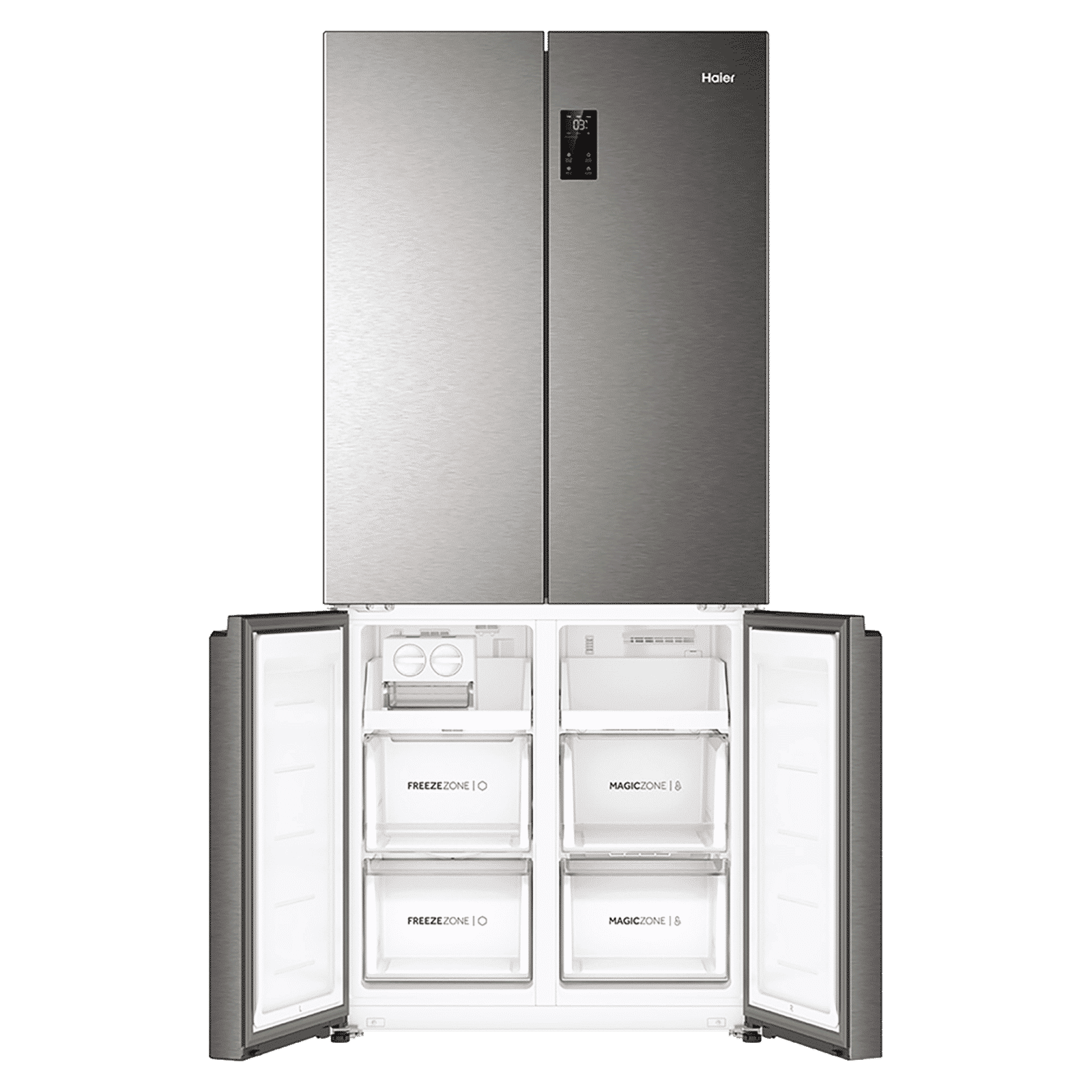 Haier Lumiere 520 Litres 3 Star Frost Free French Door Smart Wifi Enabled Refrigerator with Colorful Digital Display Panel (HRB-600IS, Inox Steel)_8
