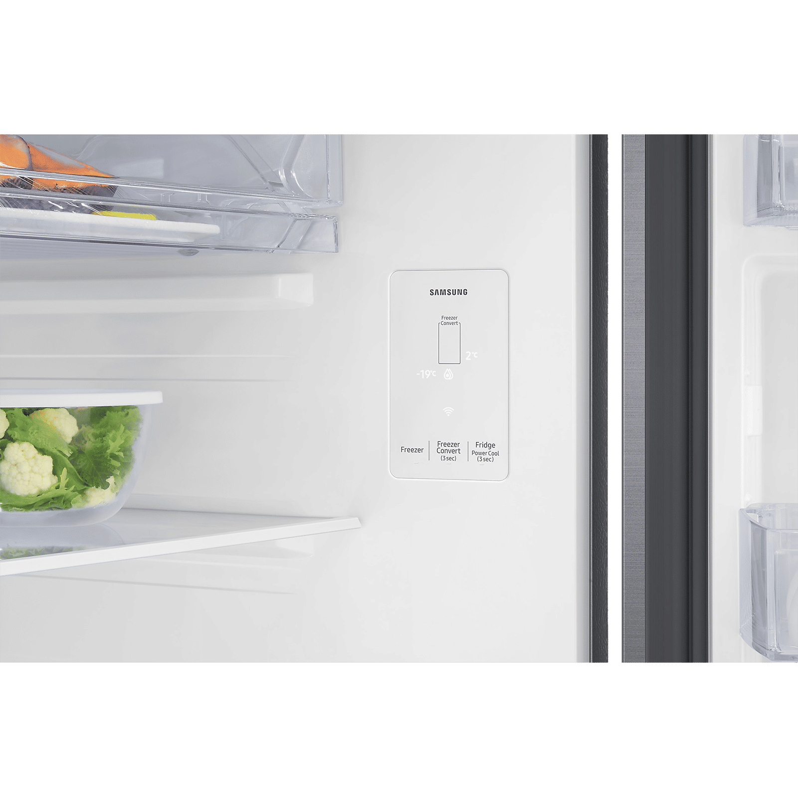 SAMSUNG 330 Litres 3 Star Frost Free Double Door Smart Wifi Enabled Convertible Refrigerator with Bespoke AI (RT34DG5A4DS8HL, Elegant Inox)_9