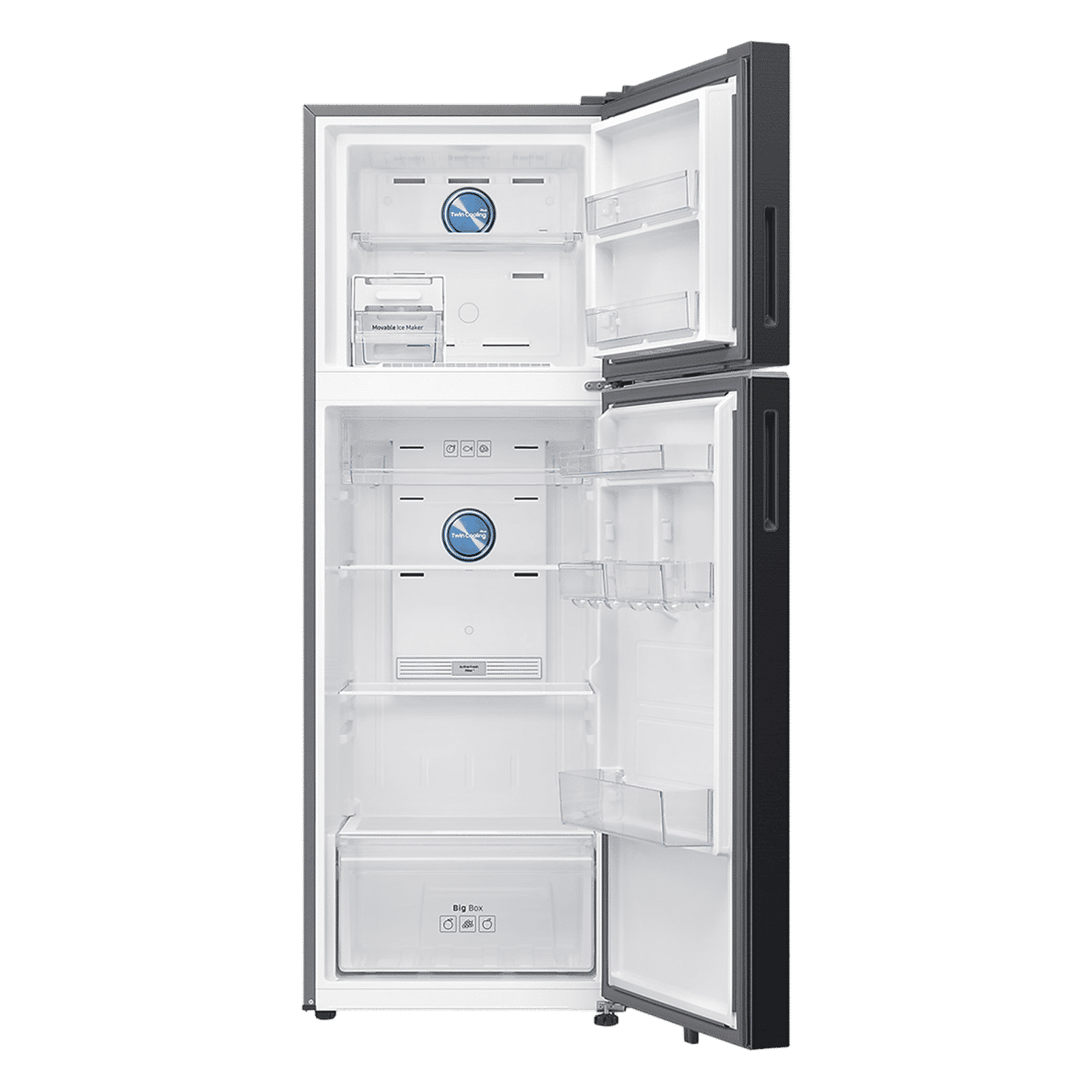 SAMSUNG 350 Litres 3 Star Frost Free Double Door Smart Wifi Enabled Convertible Refrigerator with Bespoke AI (RT38DG5A4DBXHL, Luxe Black)_6