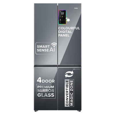 Haier Lumiere 520 Liters 3 Star Frost Free French Door Smart Wifi Enabled Refrigerator with Colorful Digital Display (HRB-600MGU1, Mirror Glass)