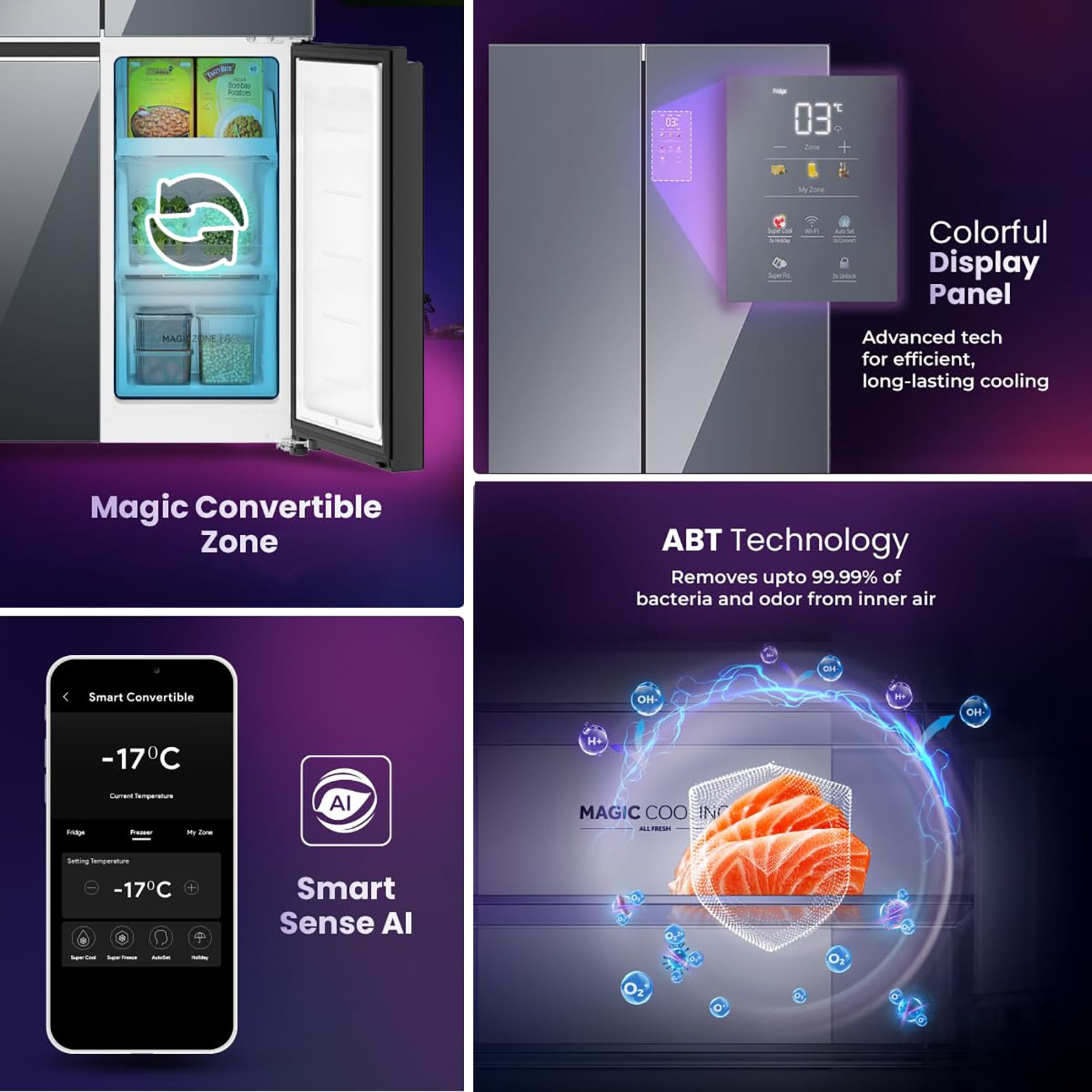 Haier Lumiere 520 Liters 3 Star Frost Free French Door Smart Wifi Enabled Convertible Refrigerator with Colorful Digital Display (HRB-600MGU1, Mirror Glass)_18