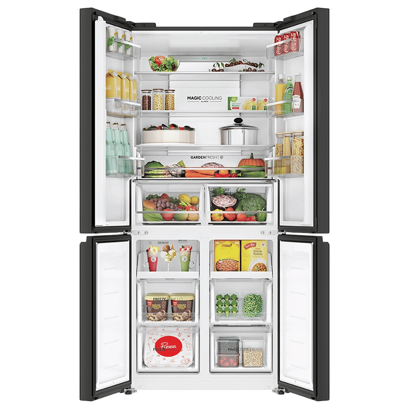Haier Lumiere 520 Liters 3 Star Frost Free French Door Smart Wifi Enabled Convertible Refrigerator with Colorful Digital Display (HRB-600MGU1, Mirror Glass)_5