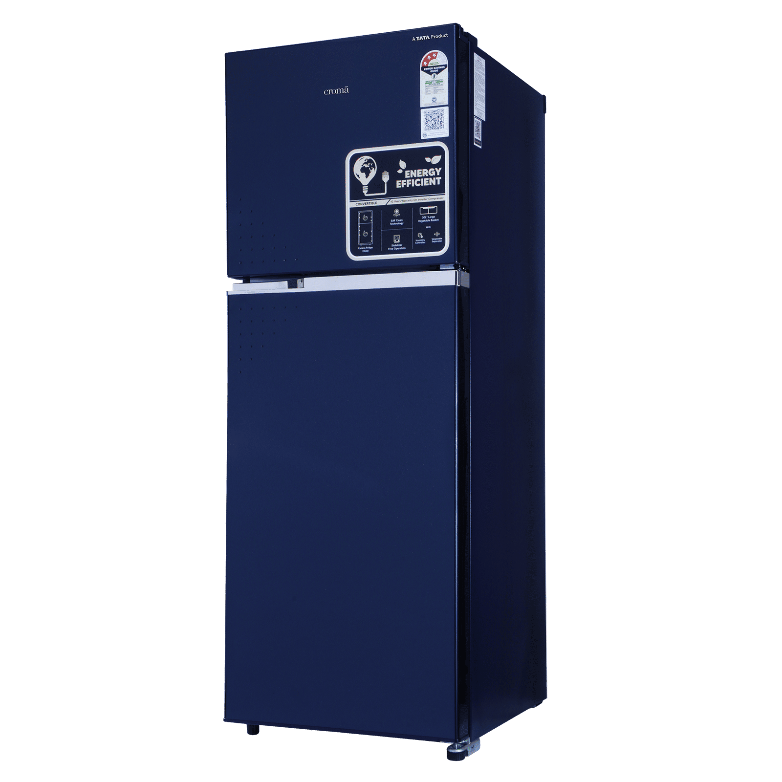 Croma 290 Litres 3 Star Frost Free Double Door Refrigerator with Inverter Technology (CRLR290FID276256, Ocean Blue)_10