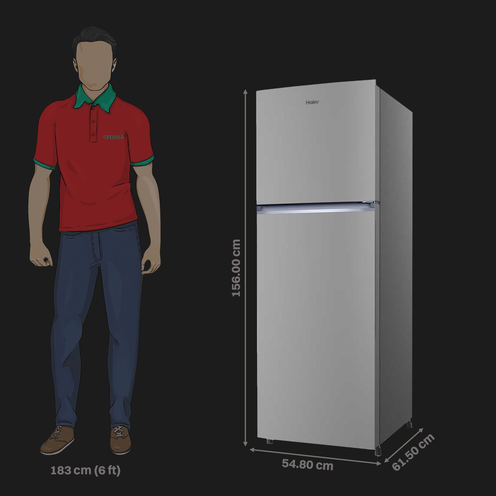 Haier 240 Litres 2 Star Frost Free Double Door Refrigerator with Stabilizer Free Operation (HRF-2902IEBS-P, Brushline Silver) Haier 240 Litres 2 Star Frost Free Double Door Refrigerator with Stabilizer Free Operation (HRF-2902IEBS-P, Brushline Silver)_2