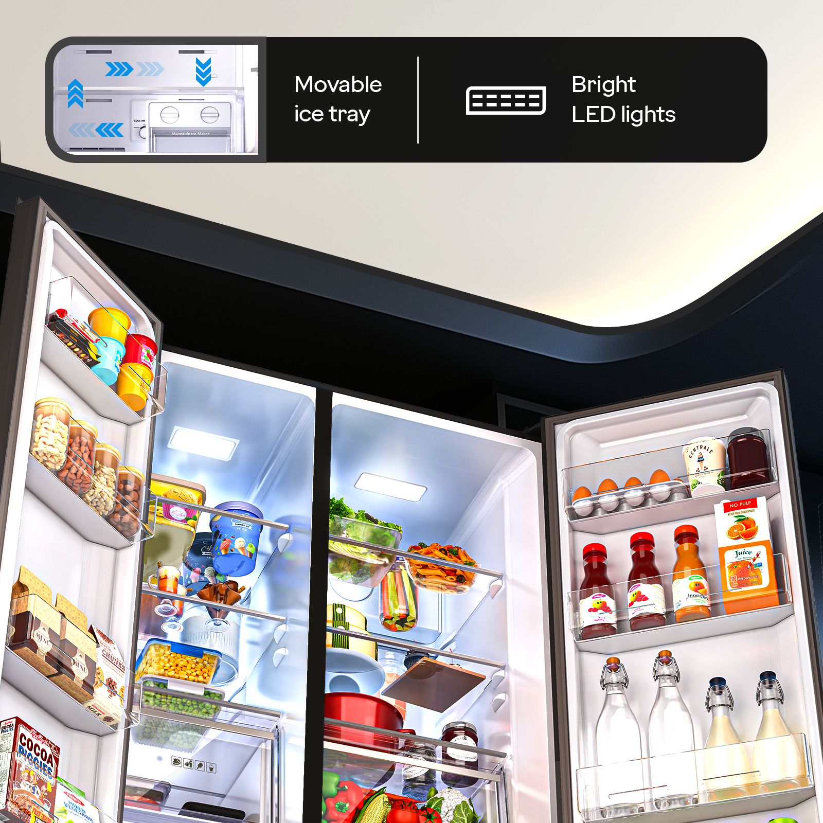 Godrej 600 Litres 3 Star Frost Free Side by Side Convertible Refrigerator with Powered By AI (RS EON VELVET 646C RIT, Opera Black) Godrej 600 Litres 3 Star Frost Free Side by Side Convertible Refrigerator with Powered By AI (RS EON VELVET 646C RIT, Opera Black)_13