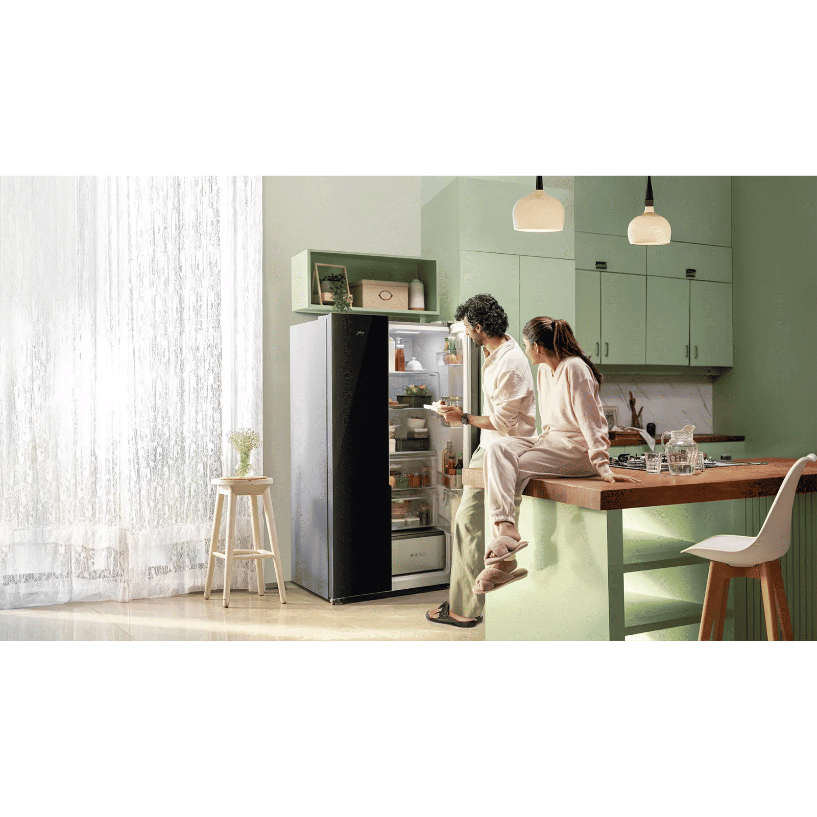 Godrej 600 Litres 3 Star Frost Free Side by Side Convertible Refrigerator with Powered By AI (RS EON VELVET 646C RIT, Opera Black)_14