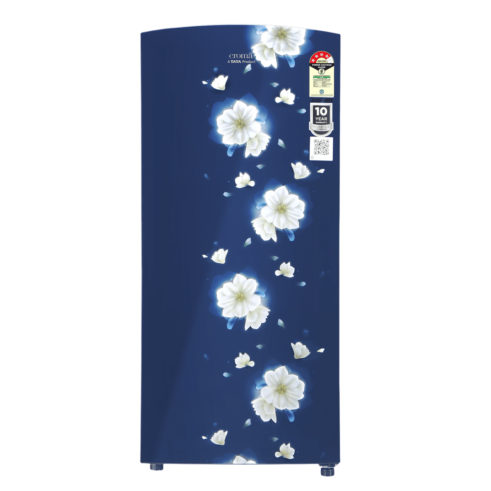 Croma 187 Litres 4 Star Direct Cool Single Door Refrigerator with Inverter Technology (CRLR187DIF302707, Floral Blue)_1