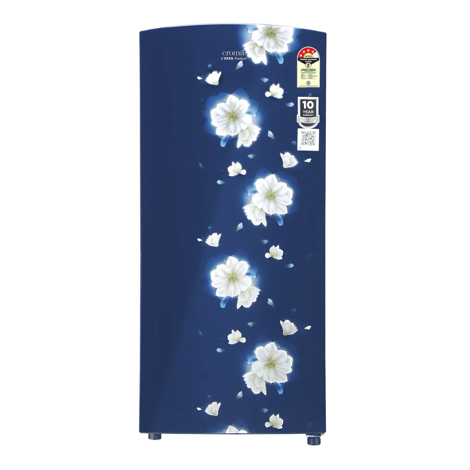 Croma 187 Litres 4 Star Direct Cool Single Door Refrigerator with Inverter Technology (CRLR187DIF302707, Floral Blue) Croma 187 Litres 4 Star Direct Cool Single Door Refrigerator with Inverter Technology (CRLR187DIF302707, Floral Blue)_1