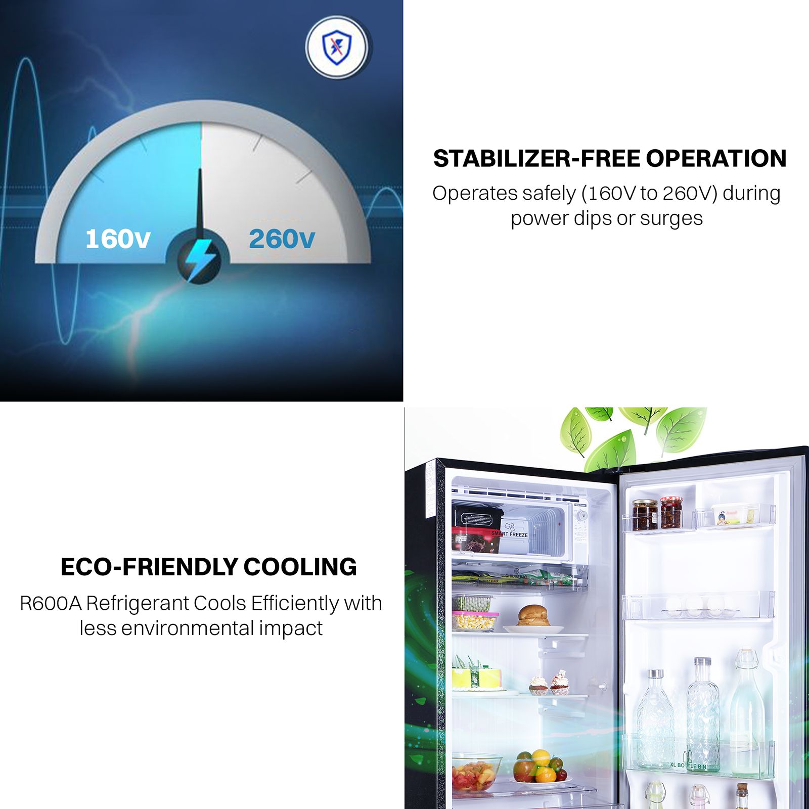 Croma 187 Litres 4 Star Direct Cool Single Door Refrigerator with Inverter Technology (CRLR187DIF302707, Floral Blue)_8