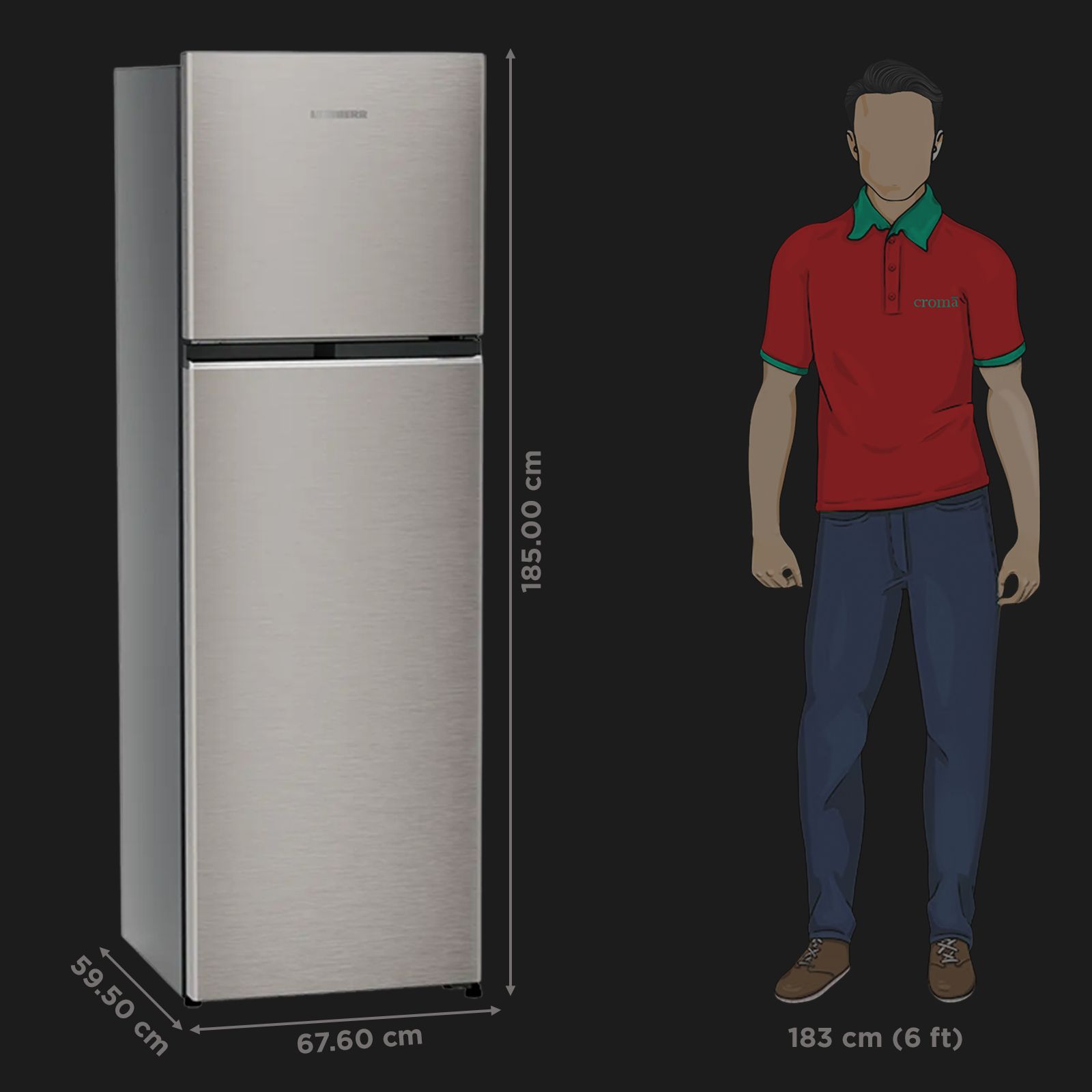 LIEBHERR Cluster 1 316 Litres 2 Star Frost Free Double Door Refrigerator with Duo Cooling Technology (TDHgsB 3111, Grey Steel) LIEBHERR Cluster 1 316 Litres 2 Star Frost Free Double Door Refrigerator with Duo Cooling Technology (TDHgsB 3111, Grey Steel)_2
