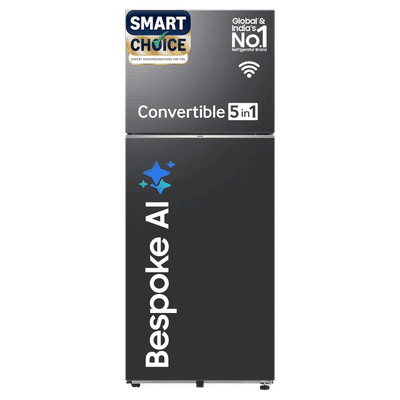 SAMSUNG 467 Litres 3 Star Frost Free Double Door Smart Wifi Enabled Refrigerator with Bespoke AI (RT80F51C3KHL, Luxe Black)
