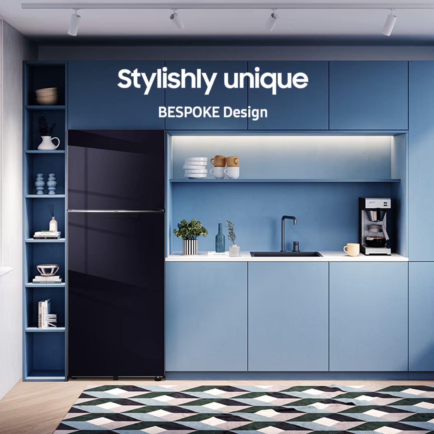 SAMSUNG 467 Litres 3 Star Frost Free Double Door Smart Wifi Enabled Refrigerator with Bespoke AI (RT80F51C3KHL, Luxe Black)_15