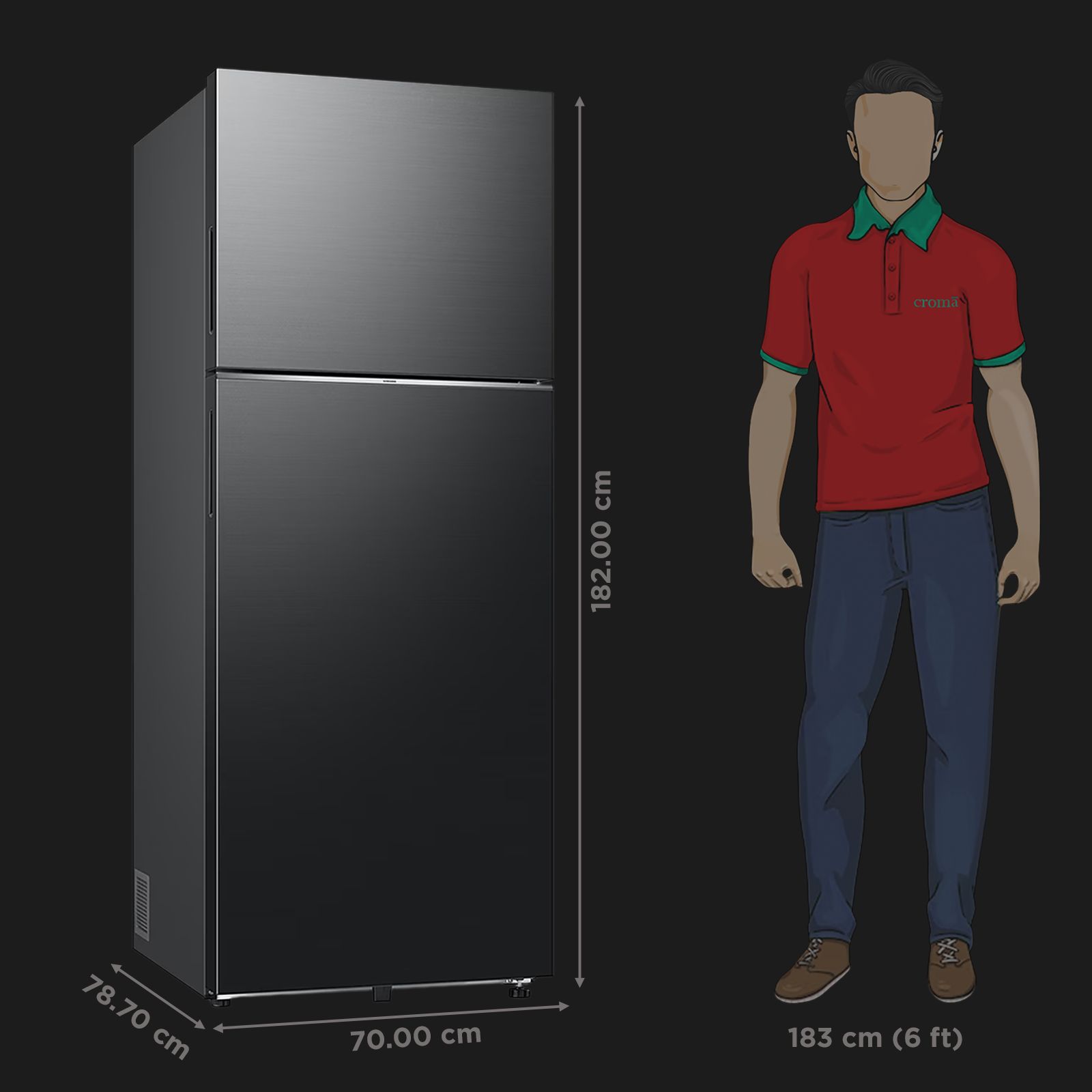 SAMSUNG 467 Litres 3 Star Frost Free Double Door Smart Wifi Enabled Refrigerator with Bespoke AI (RT80F51C3KHL, Luxe Black)_2