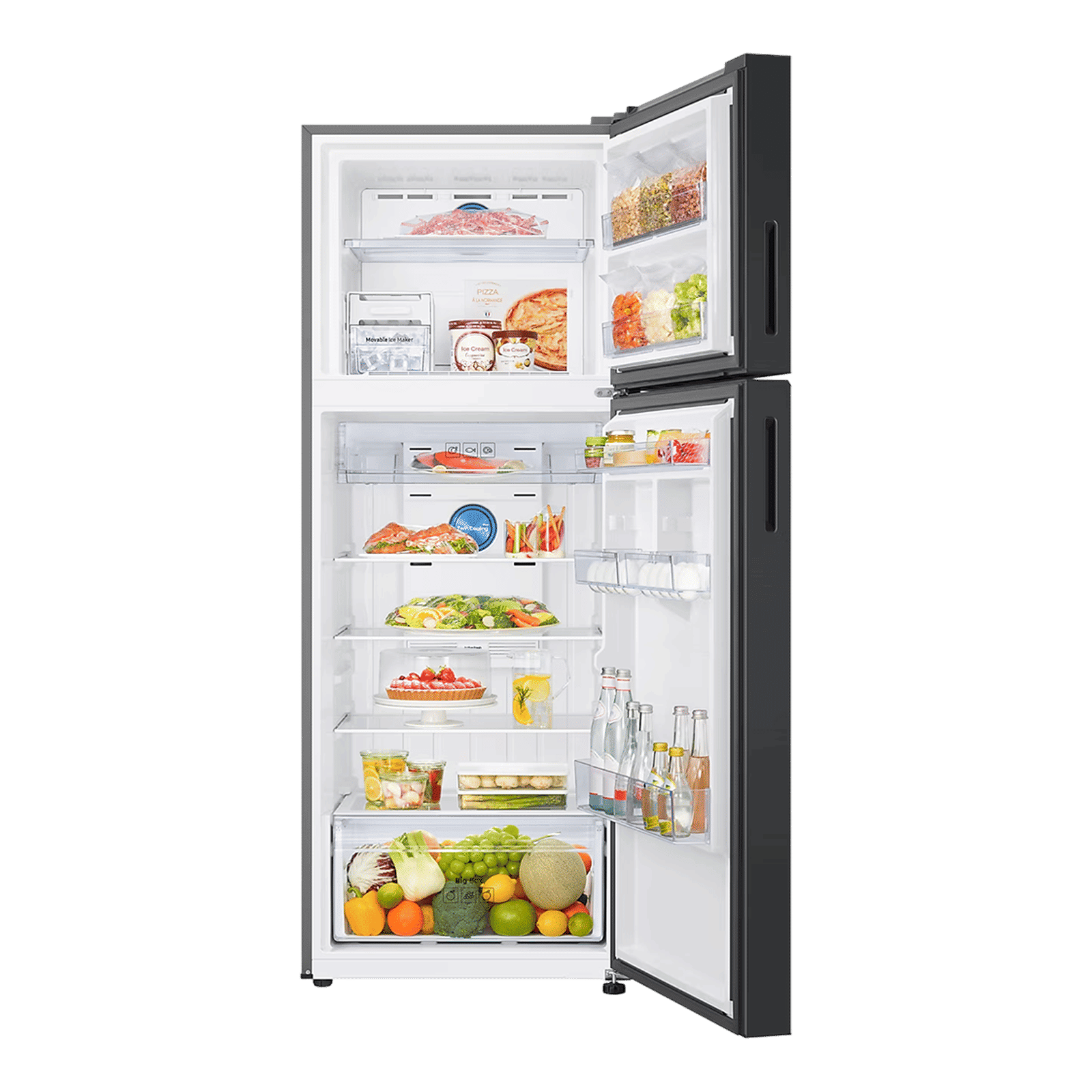 SAMSUNG 467 Litres 3 Star Frost Free Double Door Smart Wifi Enabled Refrigerator with Bespoke AI (RT80F51C3KHL, Luxe Black)_5