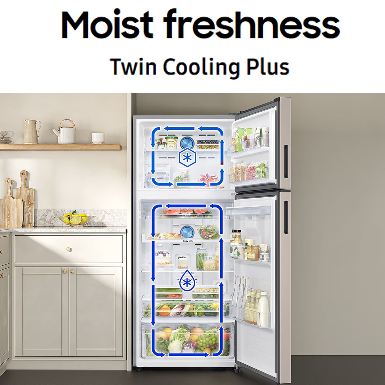SAMSUNG Bespoke 530 Litres 1 Star Frost Free Double Door Convertible Refrigerator with Power Cool Technology (RT56DG7A6ASLTL, Real Stainless)_17