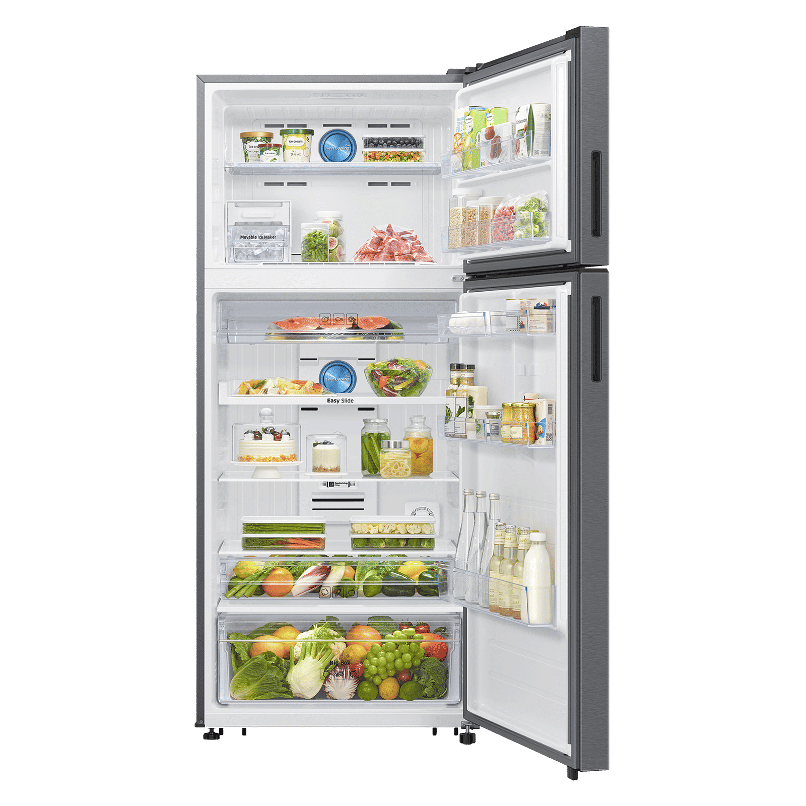 SAMSUNG Bespoke 530 Litres 1 Star Frost Free Double Door Convertible Refrigerator with Power Cool Technology (RT56DG7A6ASLTL, Real Stainless)_5