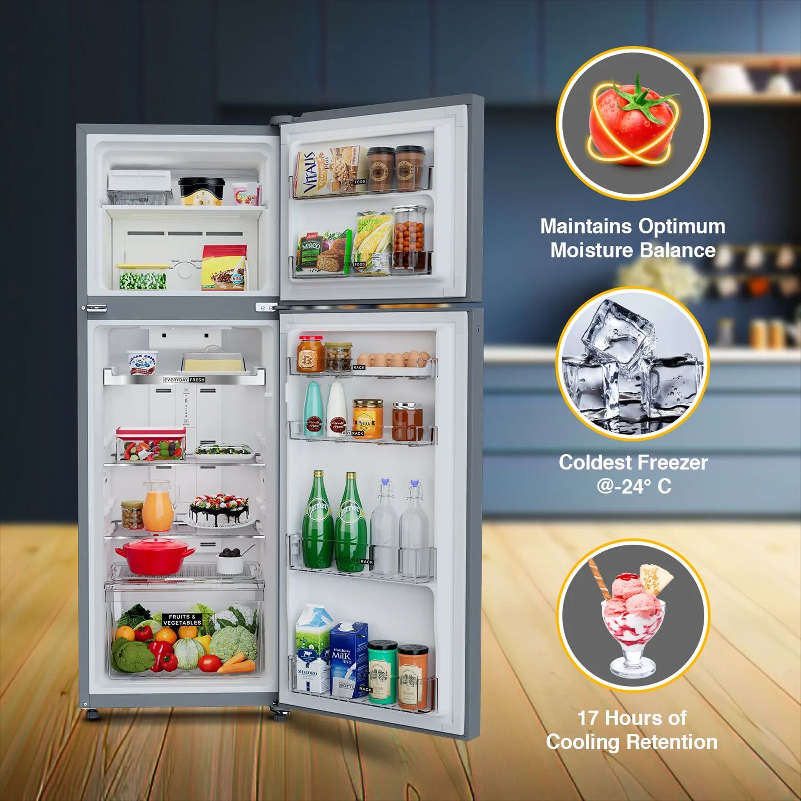 Whirlpool Intellifresh 235 Litres 3 Star Frost Free Double Door Convertible Refrigerator with 6th Sense Technology (22139, Grey)_10