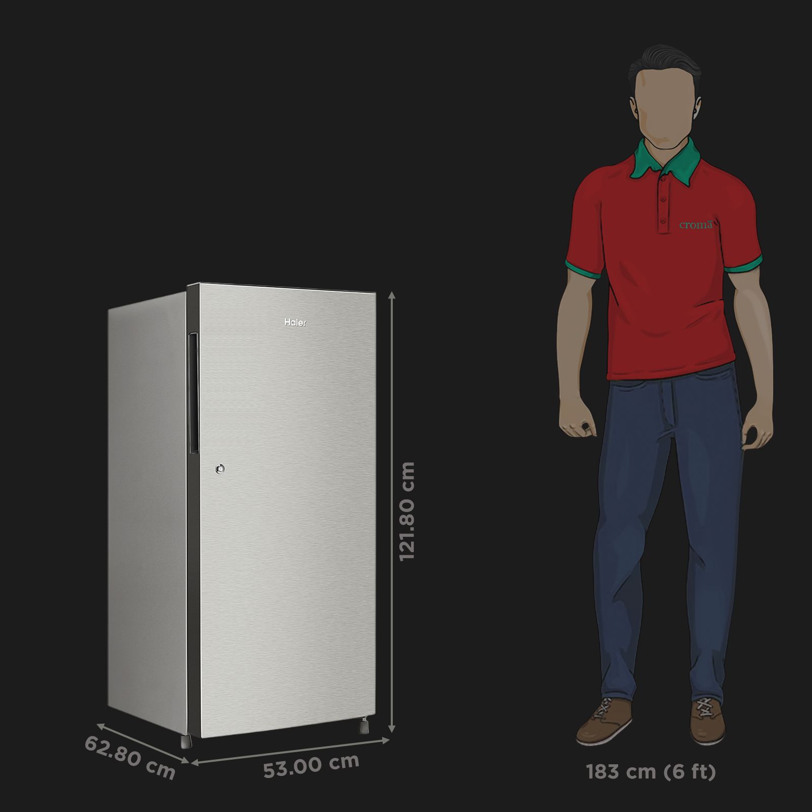 Haier 190 Litres 5 Star Direct Cool Single Door Refrigerator with One Hour Icing Technology (HRD-2105BNS-P, Nickel Steel) Haier 190 Litres 5 Star Direct Cool Single Door Refrigerator with One Hour Icing Technology (HRD-2105BNS-P, Nickel Steel)_3