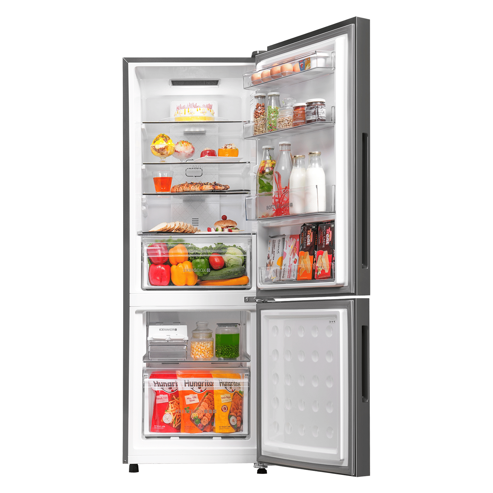 Haier 237 Litres 2 Star Frost Free Double Door Bottom Mount Convertible Refrigerator with Turbo Icing Technology (HRB-2872IBGB-P, GE Black) Haier 237 Litres 2 Star Frost Free Double Door Bottom Mount Convertible Refrigerator with Turbo Icing Technology (HRB-2872IBGB-P, GE Black)_5