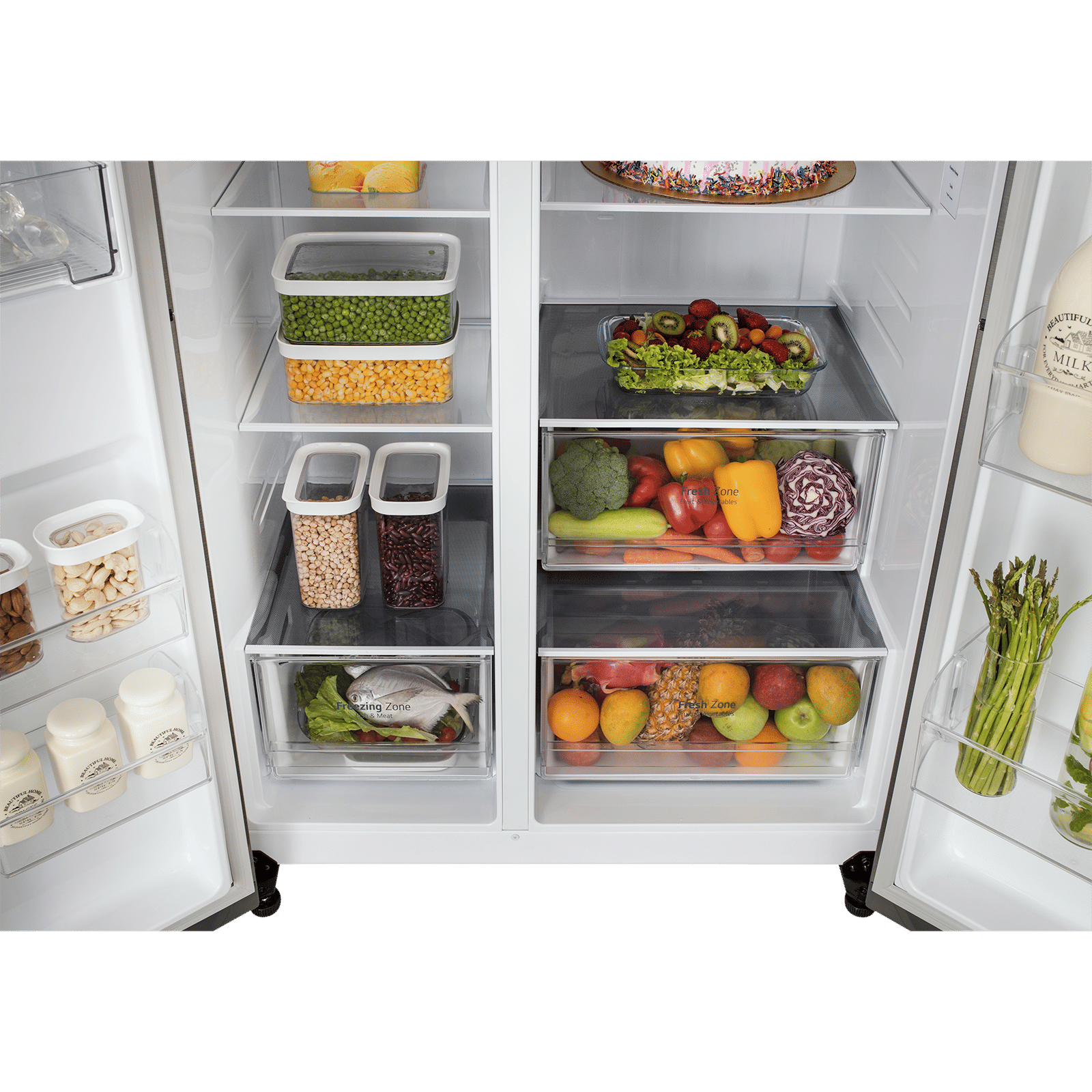 LG 650 Litres 3 Star Frost Free Side by Side Refrigerator with DoorCooling Plus Technology (GL- B257HPZ3, Shiny Steel)_10