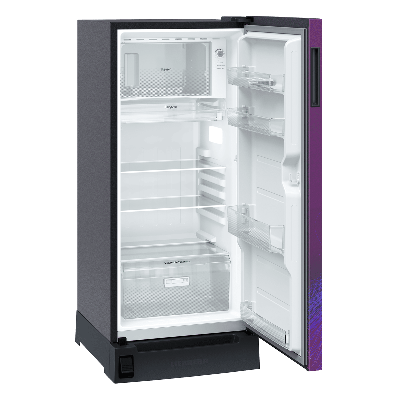 LIEBHERR Cluster 3 191 Litres 3 Star Direct Cool Single Door Refrigerator with Antibacterial Gasket (DFPpsC 1931, Purple Strings)_7