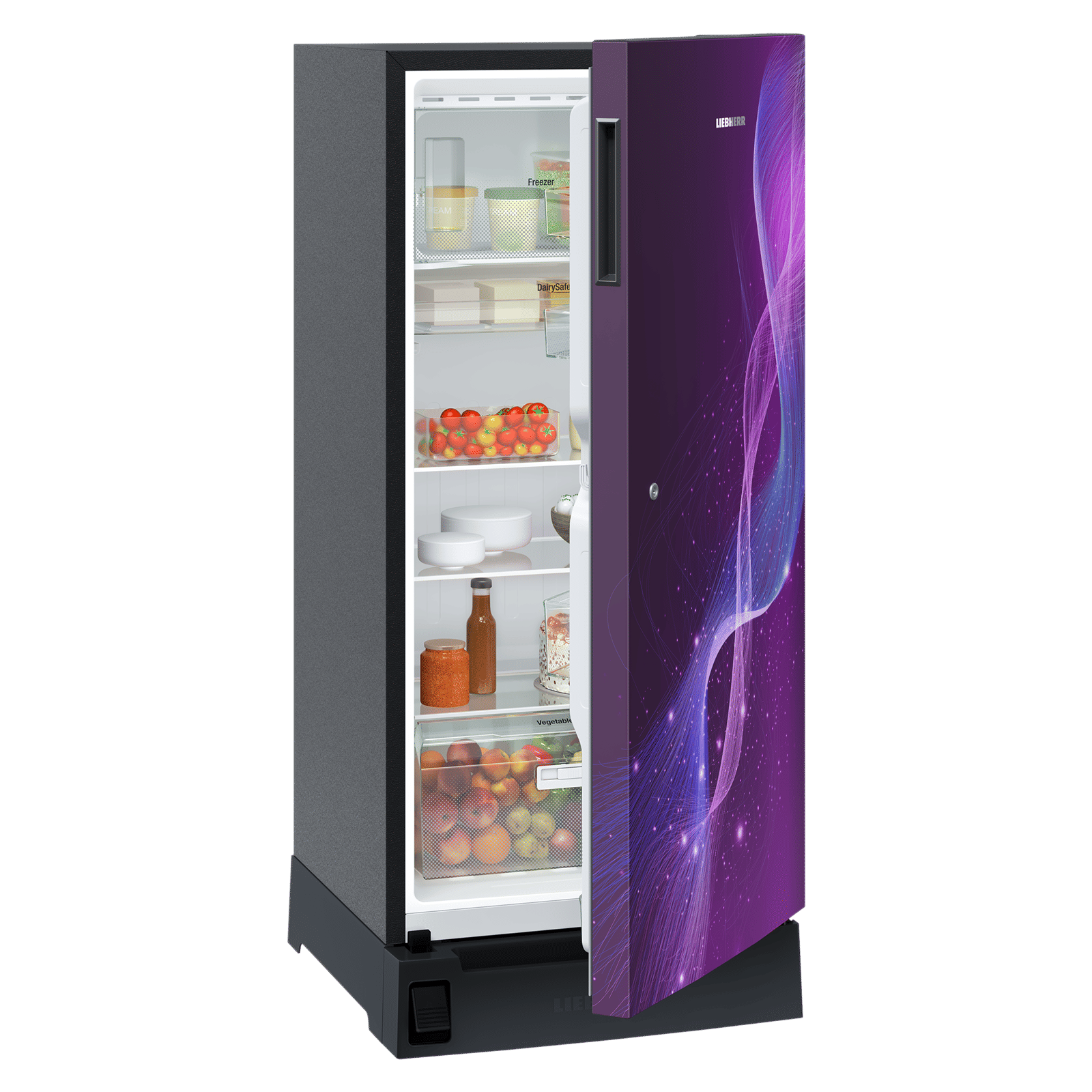 LIEBHERR Cluster 3 191 Litres 3 Star Direct Cool Single Door Refrigerator with Antibacterial Gasket (DFPpsC 1931, Purple Strings)_9