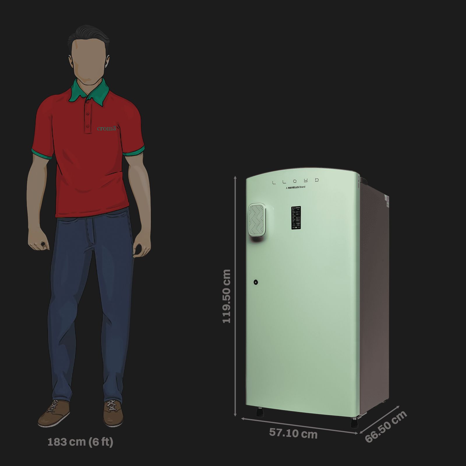 LLOYD 195 Litres 5 Star Direct Cool Single Door Refrigerator with Auto Defrost Technology (GLDF215SPGA4LC, Pastel Green) LLOYD 195 Litres 5 Star Direct Cool Single Door Refrigerator with Auto Defrost Technology (GLDF215SPGA4LC, Pastel Green)_3