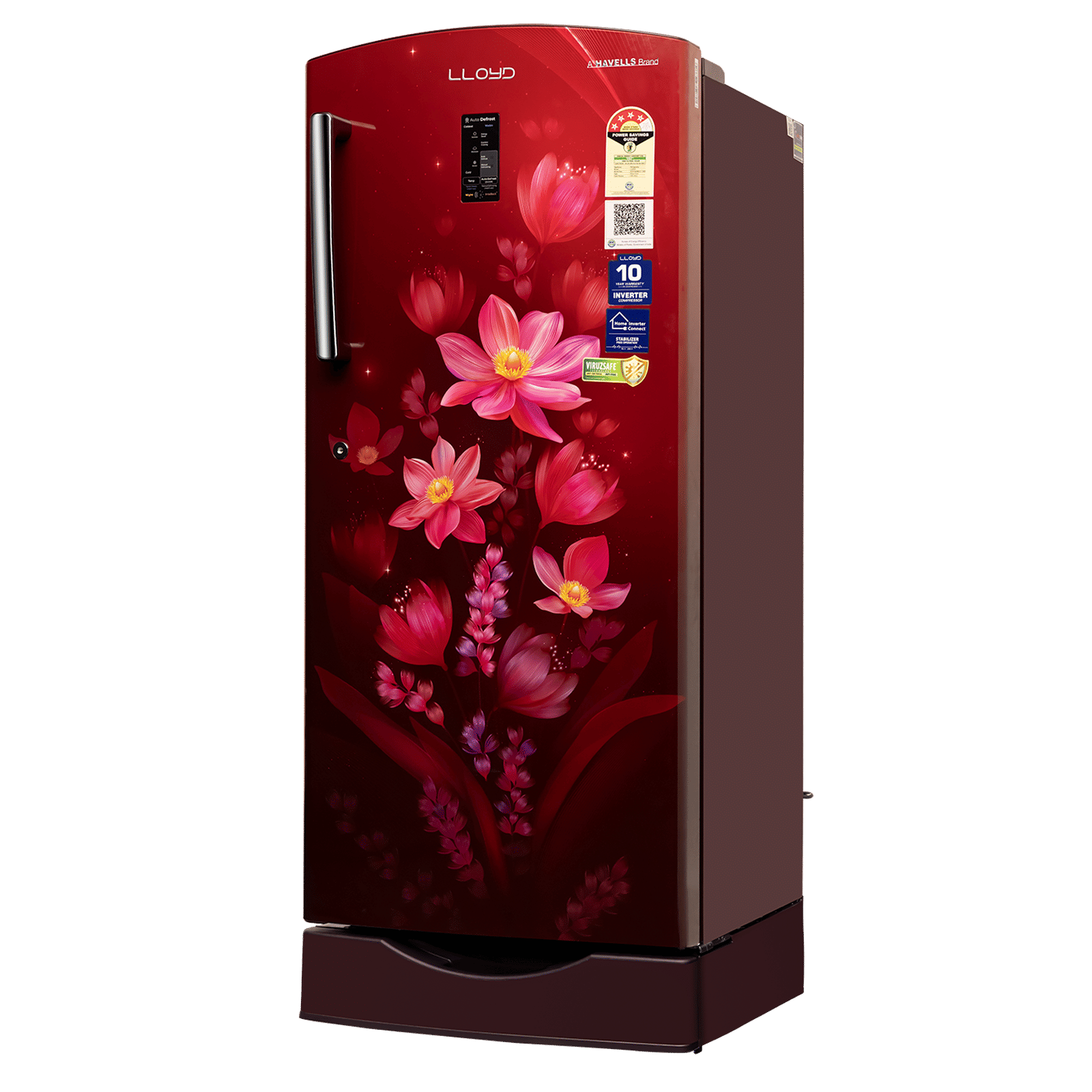 LLOYD 216 Litres 4 Star Direct Cool Single Door Refrigerator with Auto Defrost (GLDF244SOWB2LC, Ornate Wine)_4