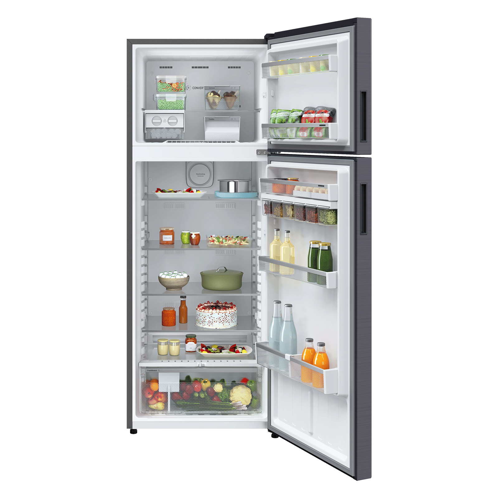 LIEBHERR Cluster 3 428 Litres 2 Star Frost Free Double Door Convertible Refrigerator with Duo Cooling (TVPcsB 4235, Cobalt Steel)_4