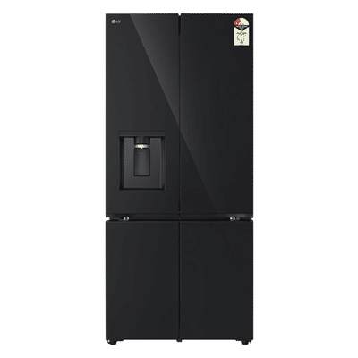 LG 605 Litres 2 Star Frost Free French Door Smart Wifi Enabled Refrigerator with Automatic Ice Maker (GV-F25FFGHB, Black Glass)