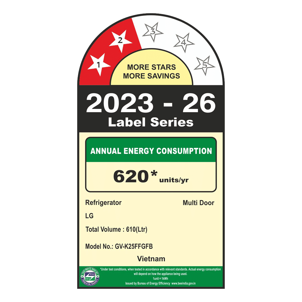 LG 610 Litres 2 Star Frost Free French Door Smart Wifi Enabled Refrigerator with InstaView (GV-K25FFGFB, Black Glass)_4