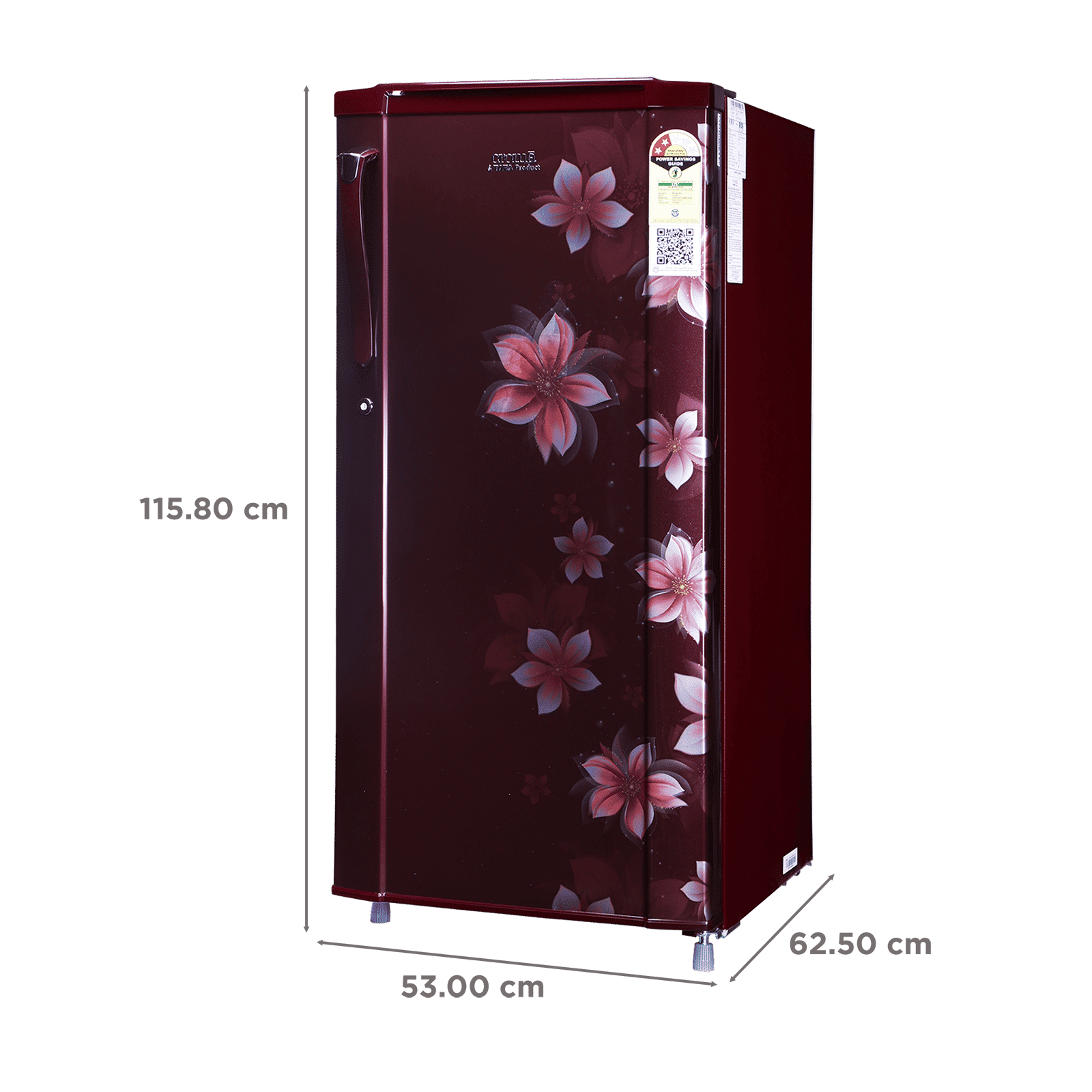 Croma 185 Litres 2 Star Direct Cool Single Door Refrigerator with Anti Fungal Gasket (Wine Floral) Croma 185 Litres 2 Star Direct Cool Single Door Refrigerator with Anti Fungal Gasket (Wine Floral)_3