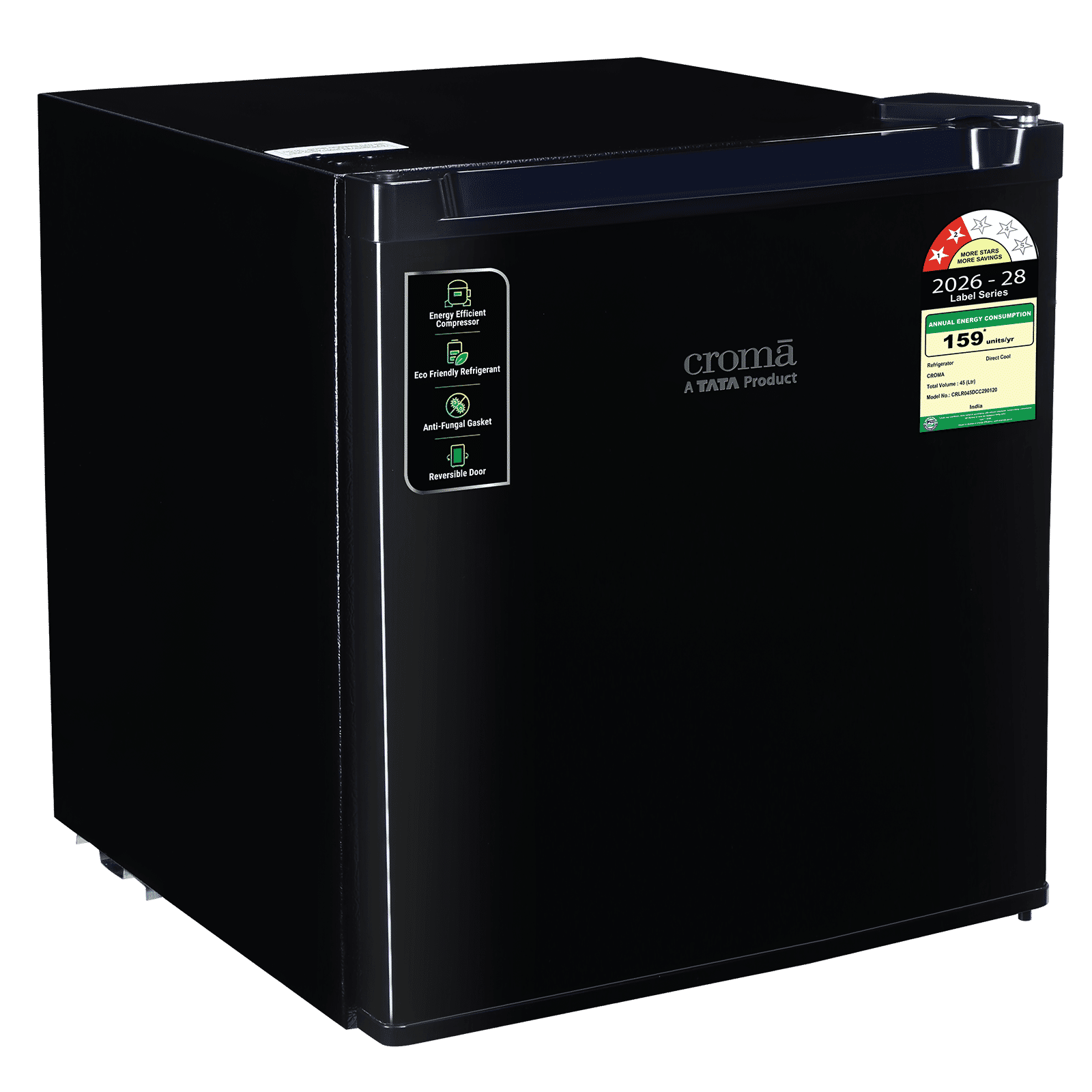 Croma 45 Litres 2 Star Direct Cool Single Door Refrigerator with Anti Fungal Gasket (Black) Croma 45 Litres 2 Star Direct Cool Single Door Refrigerator with Anti Fungal Gasket (Black)_11