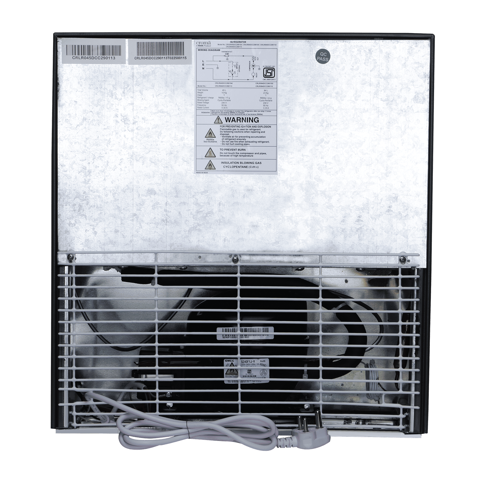 Croma 45 Litres 2 Star Direct Cool Single Door Mini Refrigerator with Anti Fungal Gasket (Gray) Croma 45 Litres 2 Star Direct Cool Single Door Mini Refrigerator with Anti Fungal Gasket (Gray)_14