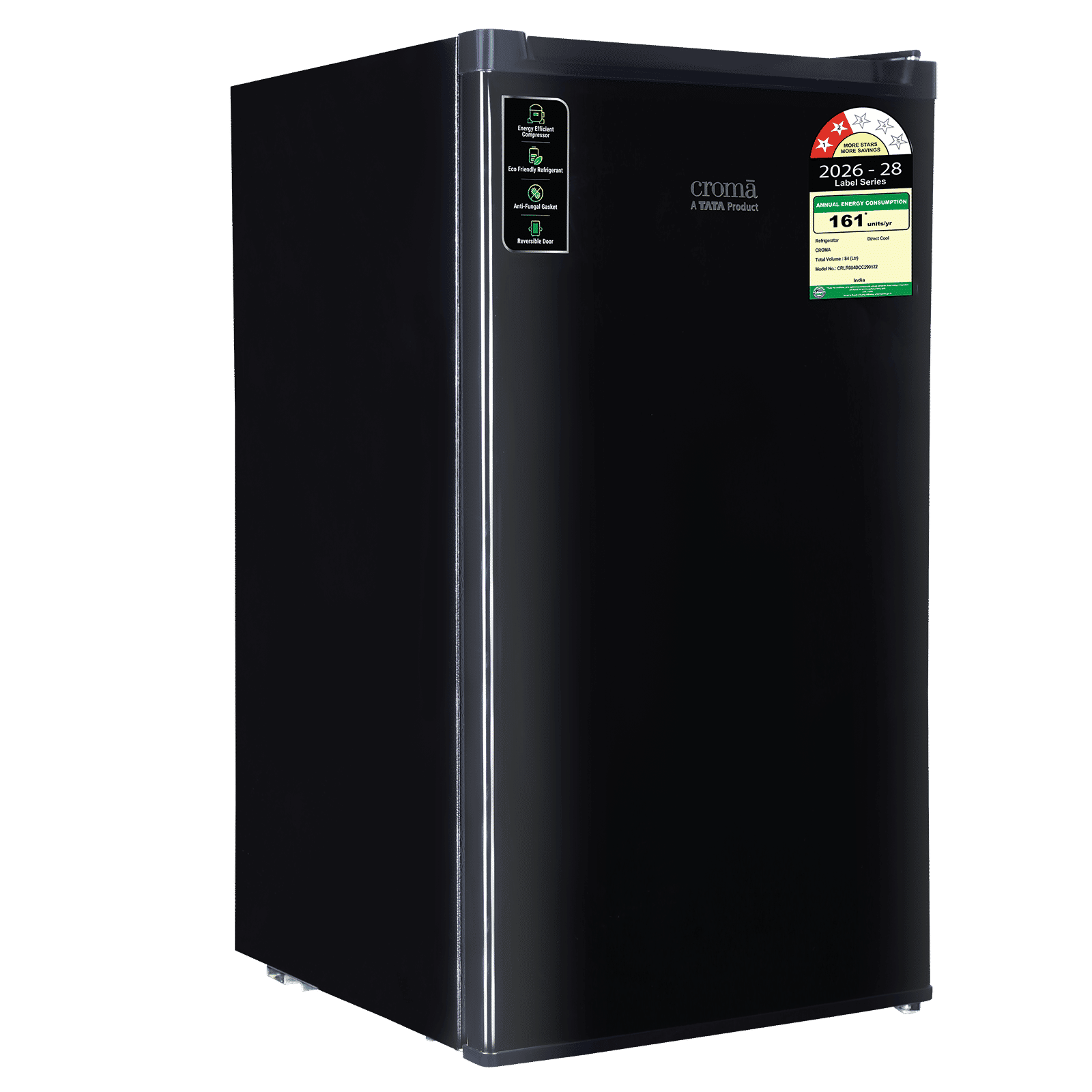 Croma 84 Litres 2 Star Direct Cool Single Door Refrigerator with Anti Fungal Gasket (Black) Croma 84 Litres 2 Star Direct Cool Single Door Refrigerator with Anti Fungal Gasket (Black)_10