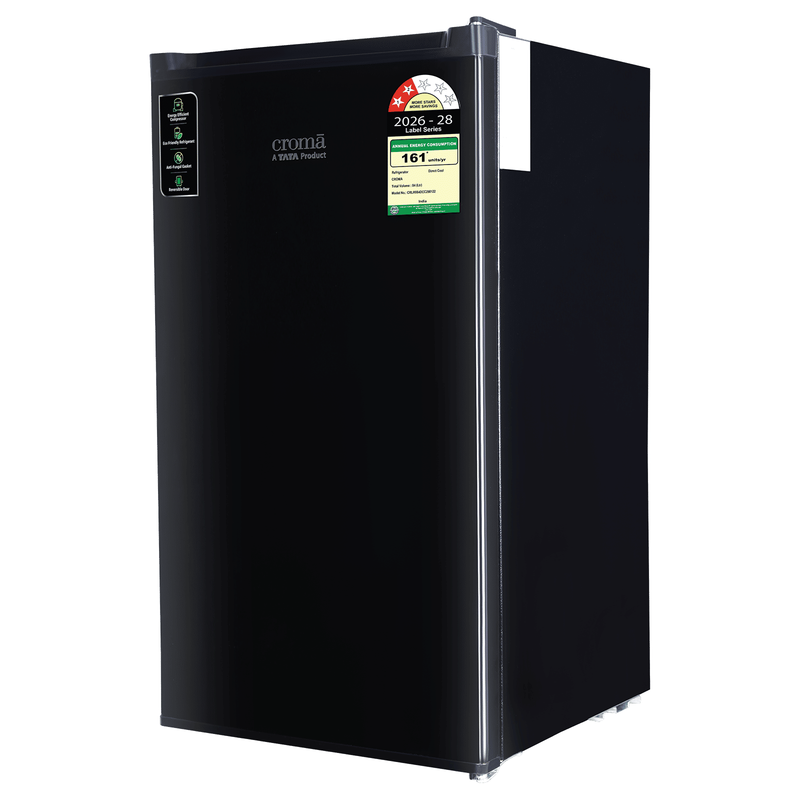 Croma 84 Litres 2 Star Direct Cool Single Door Refrigerator with Anti Fungal Gasket (Black) Croma 84 Litres 2 Star Direct Cool Single Door Refrigerator with Anti Fungal Gasket (Black)_11