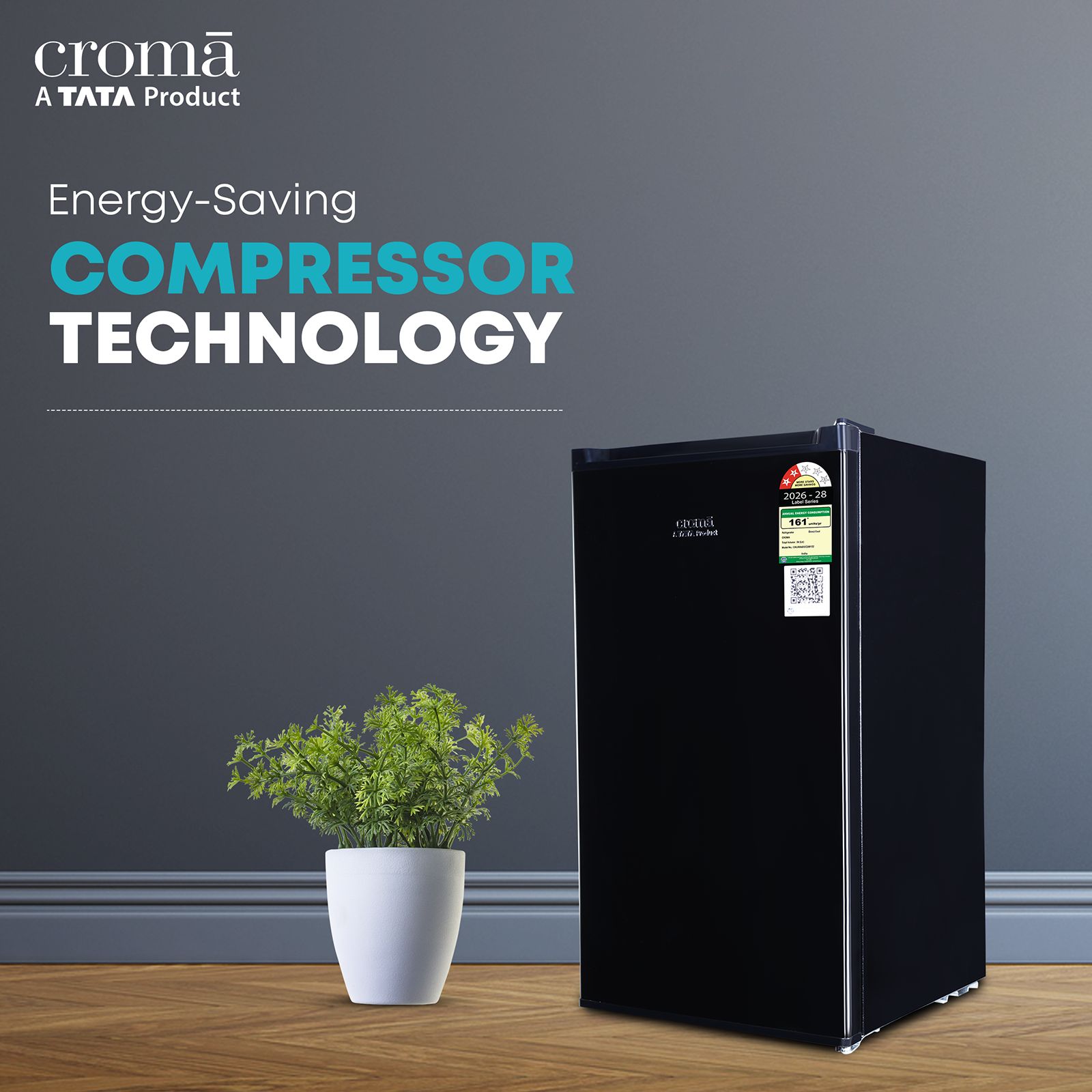 Croma 84 Litres 2 Star Direct Cool Single Door Refrigerator with Anti Fungal Gasket (Black) Croma 84 Litres 2 Star Direct Cool Single Door Refrigerator with Anti Fungal Gasket (Black)_5