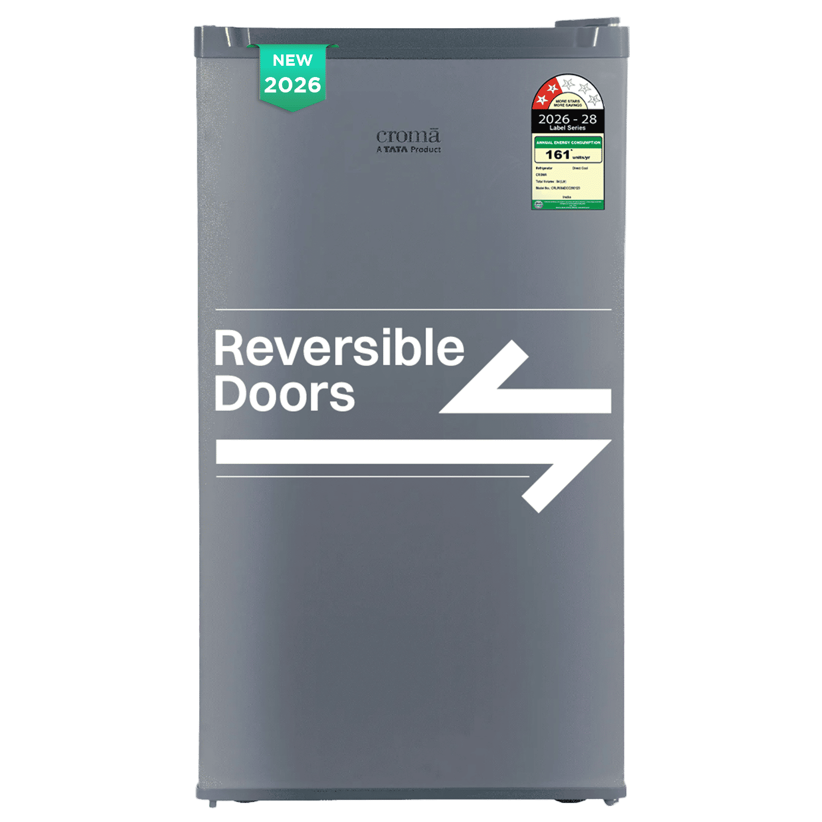 Croma 84 Litres 2 Star Direct Cool Single Door Refrigerator with Anti Fungal Gasket (Grey) Croma 84 Litres 2 Star Direct Cool Single Door Refrigerator with Anti Fungal Gasket (Grey)_1