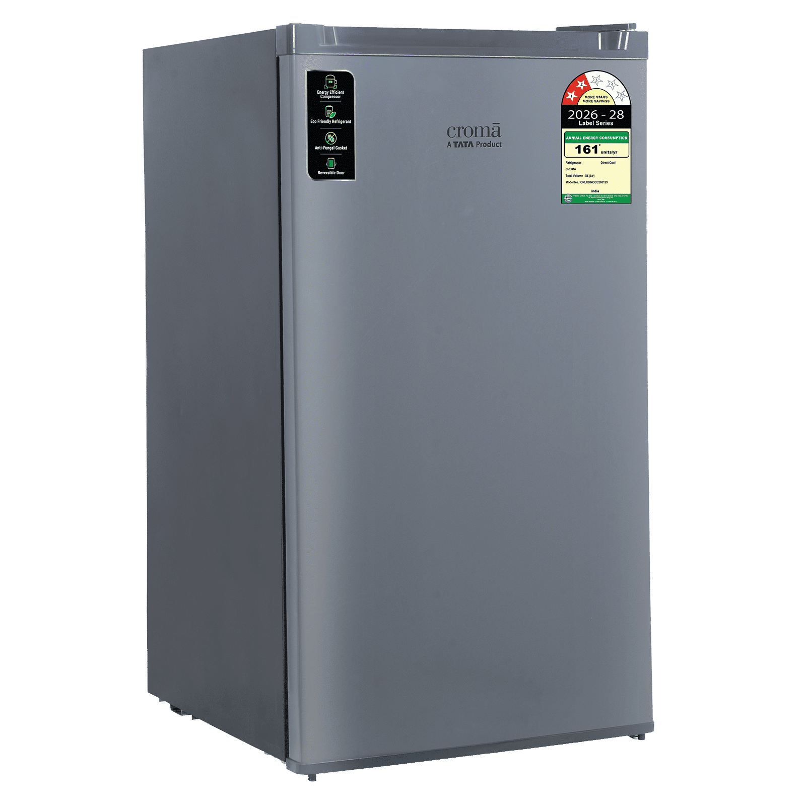 Croma 84 Litres 2 Star Direct Cool Single Door Refrigerator with Anti Fungal Gasket (Grey) Croma 84 Litres 2 Star Direct Cool Single Door Refrigerator with Anti Fungal Gasket (Grey)_10