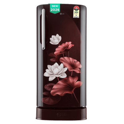 LG 201 Litres 5 Star Direct Cool Single Door Refrigerator with Smart Inverter Compressor (GLD2156ZHSL, Scarlet Lotus) (2026 Model)