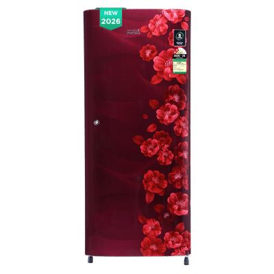 Croma 190 Litres 2 Star Direct Cool Single Door Refrigerator with Adjustable Toughened Glass Shelves (Sunlit Wine)