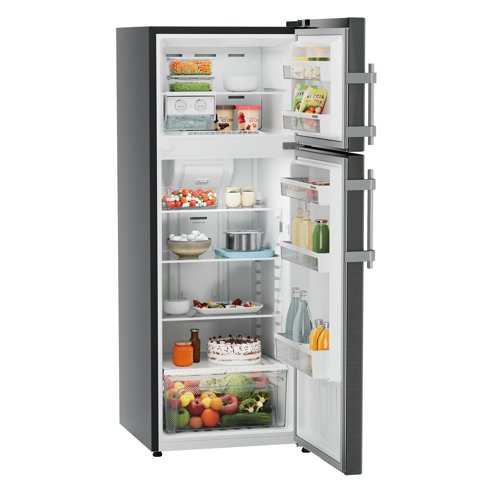 LIEBHERR Cluster 1 269 Litres 1 Star Frost Free Double Door Refrigerator with Central Power Cooling Technology (TCLbsA 2711, Black Steel) (2026 Model)_6