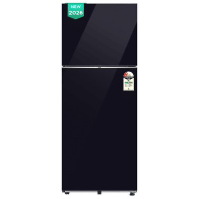 Samsung RT45 419 Litres 2 Star Frost Free Double Door Smart Wifi Enabled Refrigerator with Bespoke AI (RT45HB6A4222HL, Black Glass) (2026 Model)