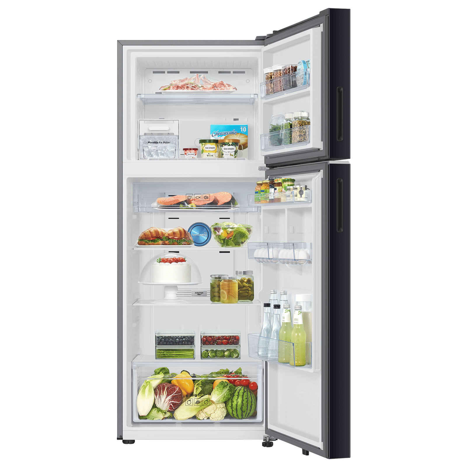 Samsung RT45 419 Litres 2 Star Frost Free Double Door Smart Wifi Enabled Refrigerator with Bespoke AI (RT45HB6A4222HL, Black Glass) (2026 Model) Samsung RT45 419 Litres 2 Star Frost Free Double Door Smart Wifi Enabled Refrigerator with Bespoke AI (RT45HB6A4222HL, Black Glass) (2026 Model)_5