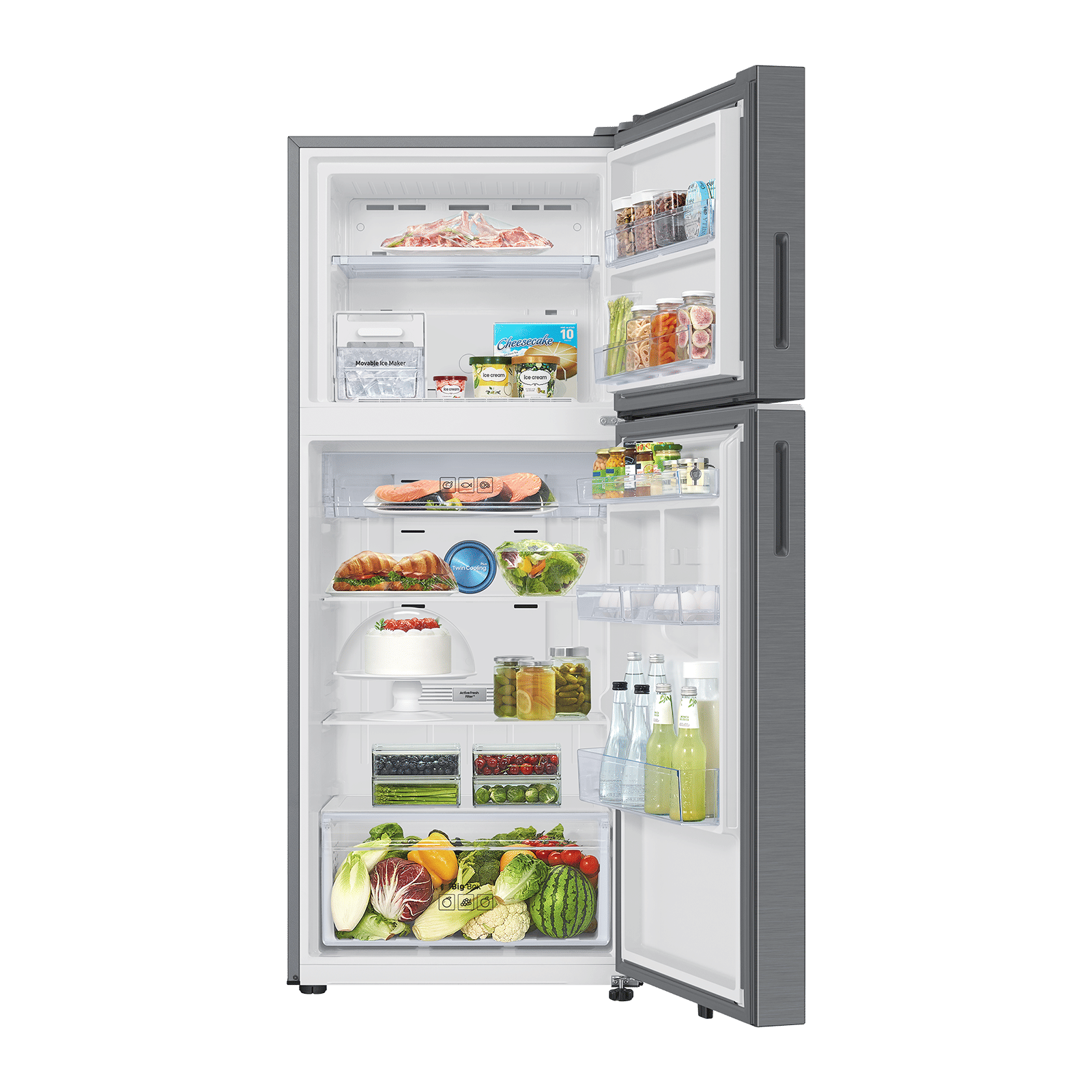 Samsung RT41 396 Litres 2 Star Frost Free Double Door Convertible Refrigerator With Active Fresh Filter+ (RT41HG6C42S8HL, Elegant Inox) (2026 Model)_4